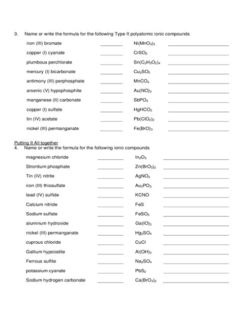 science 10 polyatomic ions worksheet answers